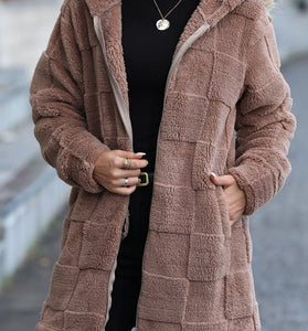 Cozy Hooded Checkered Jacket