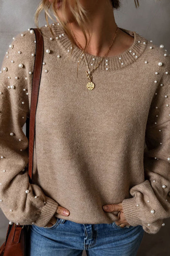 Elegant Pearl Embellished Sweater