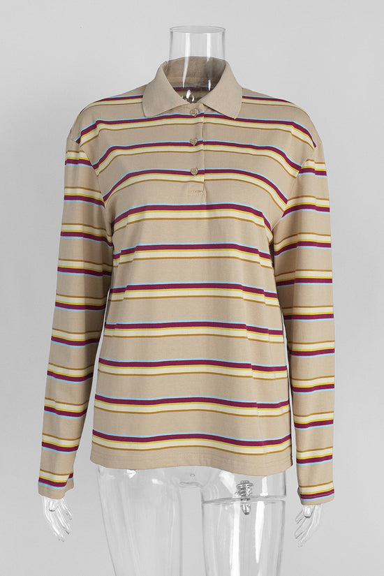 Striped Collared Long Sleeve Shirt