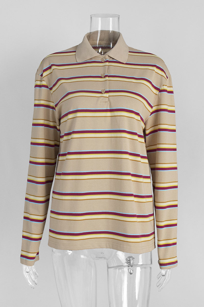 Striped Collared Long Sleeve Shirt
