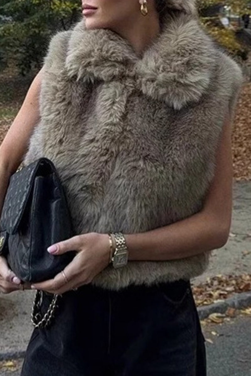 Plush Faux Fur Sleeveless Vest