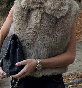 Plush Faux Fur Sleeveless Vest