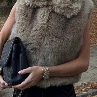 Plush Faux Fur Sleeveless Vest