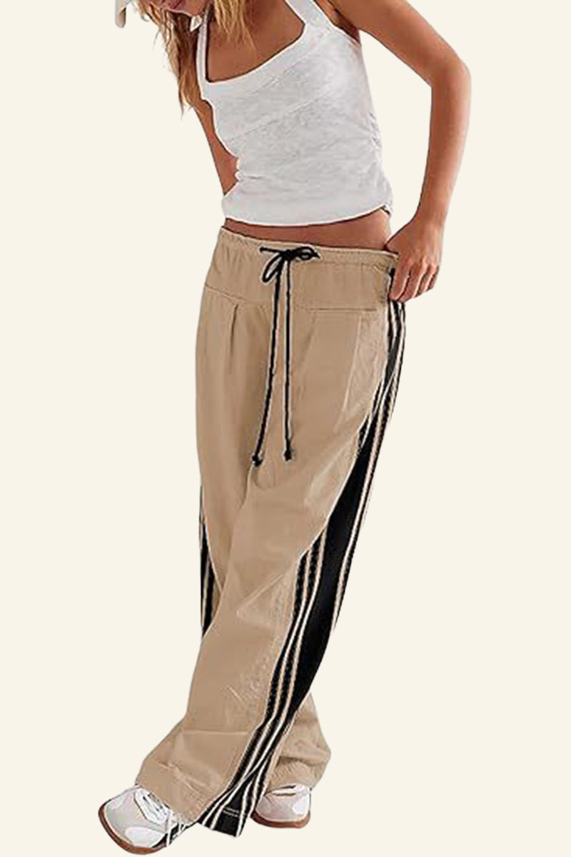 Striped Drawstring Jogger Pants