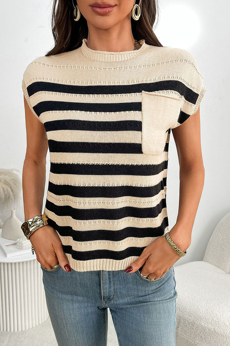 Striped Sleeveless Sweater Vest