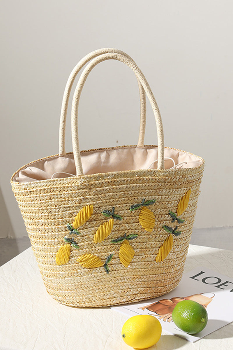 Fruit-Inspired Woven Tote Bag