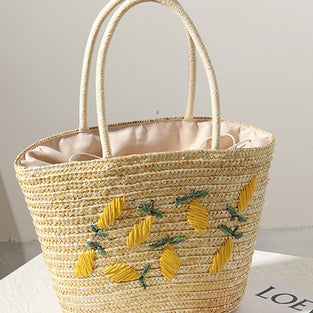 Fruit-Inspired Woven Tote Bag