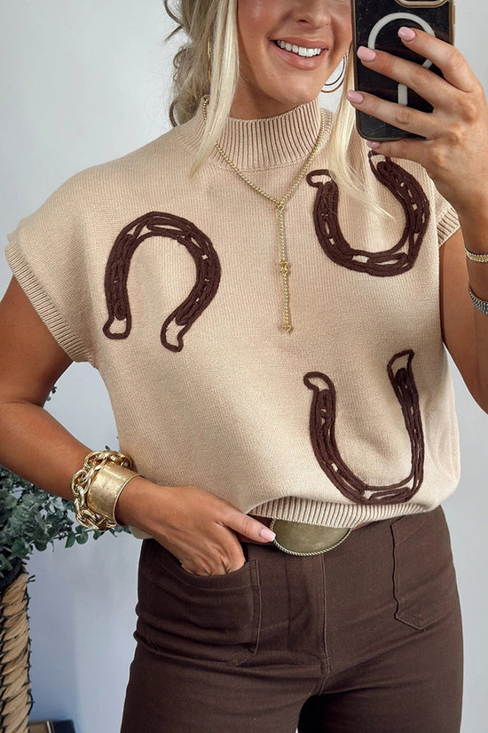 Horseshoe Pattern Sweater Vest