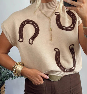 Horseshoe Pattern Sweater Vest