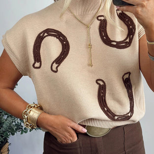 Horseshoe Pattern Sweater Vest