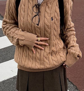 Cable Knit Quarter-Zip Sweater