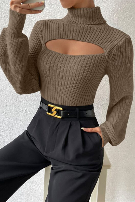 Cutout Mockneck Sweater
