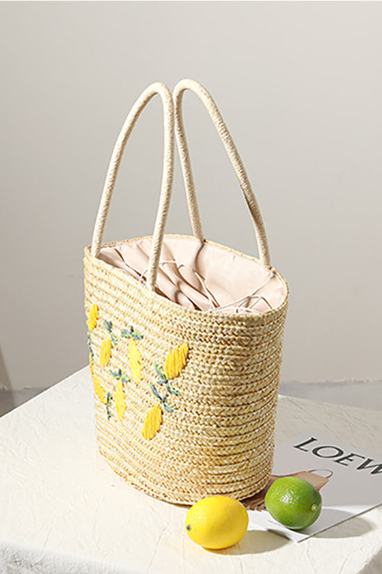 Fruit-Inspired Woven Tote Bag