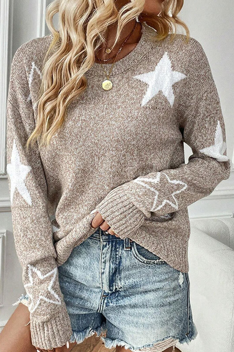 Star Patterned Casual Sweater