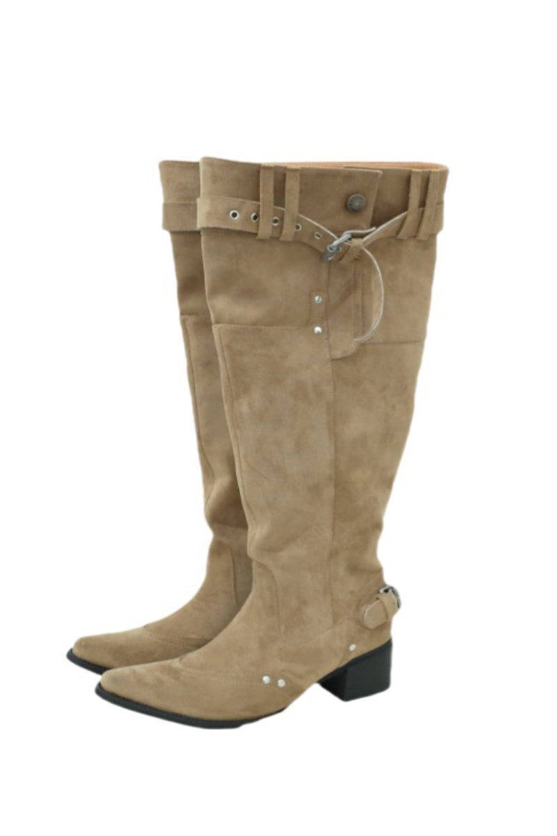 Chic Belted Knee-High Boots