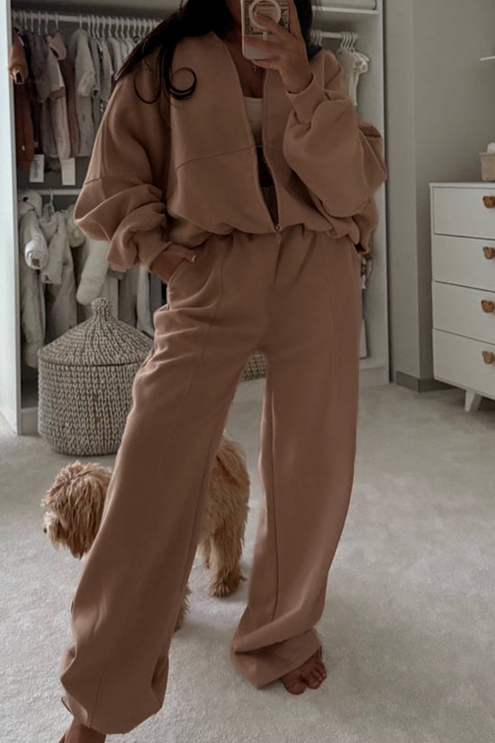 Casual Relaxed Fit Pants Set