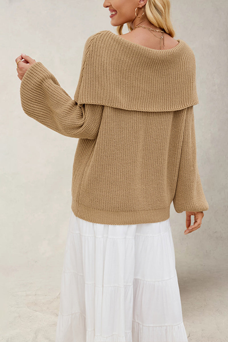 Off-Shoulder Knit Sweater