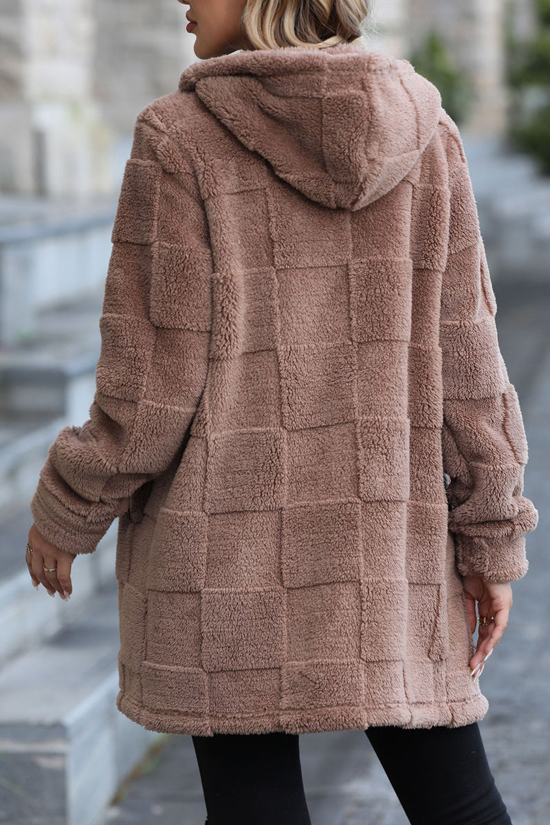 Cozy Hooded Checkered Jacket