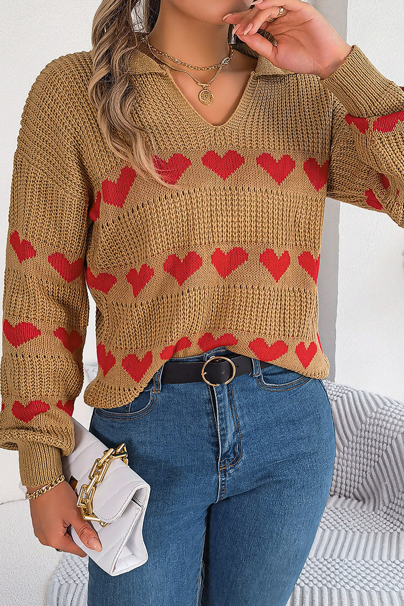 Heart Motif Knit Sweater