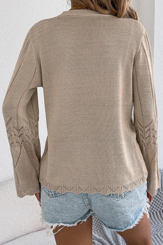 Elegant Knit Cardigan with Tie Detail
