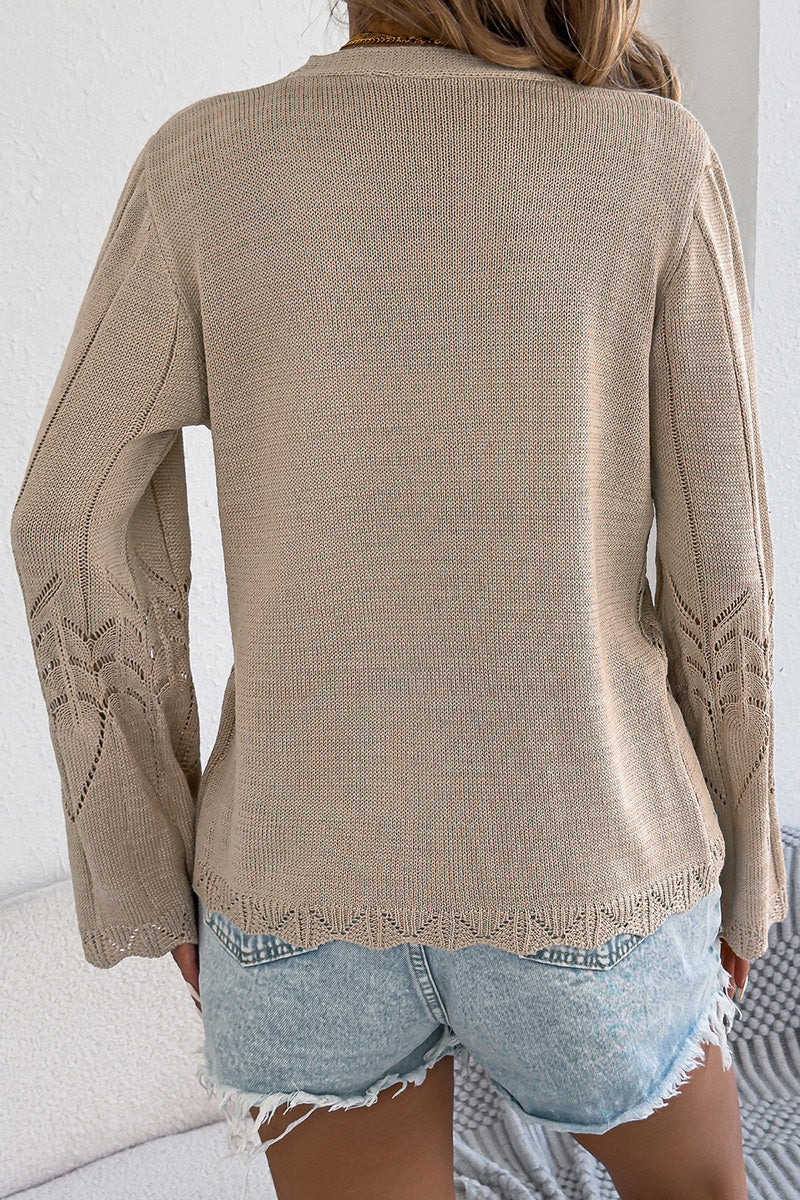 Elegant Knit Cardigan with Tie Detail
