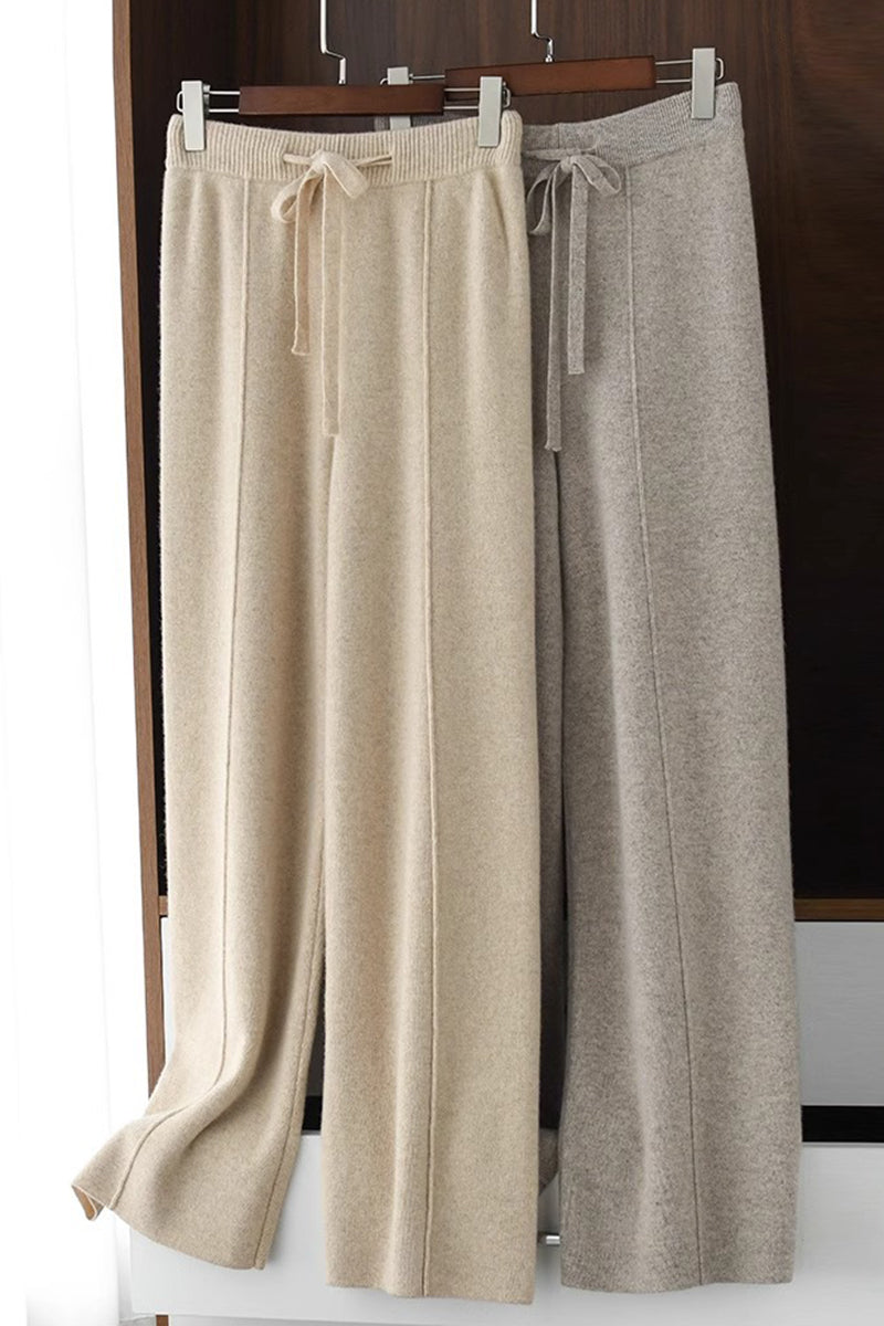 Relaxed Fit Wide-Leg Casual Pants