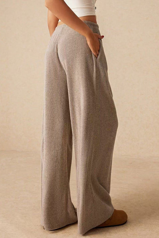 Comfy Ribbed Drawstring Casual Pants