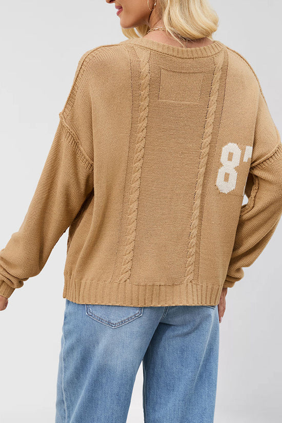 Oversized Number Knit Sweater