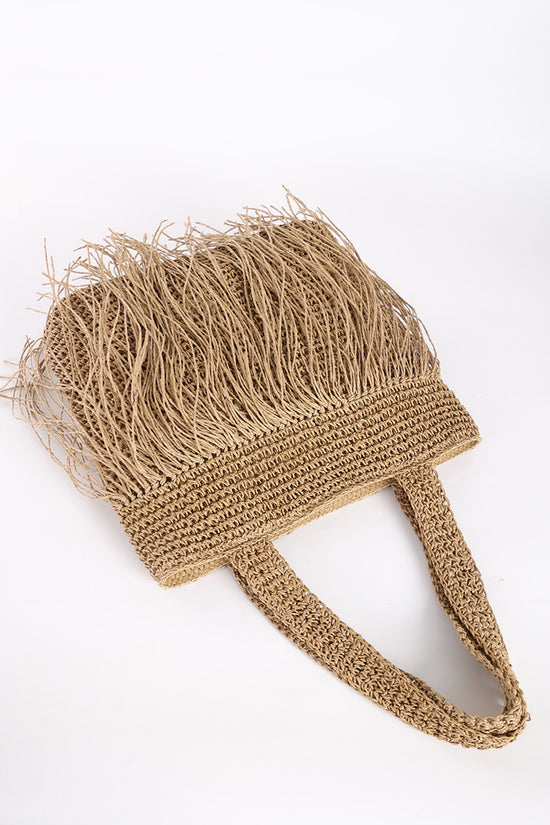 Fringe Woven Tote Bag