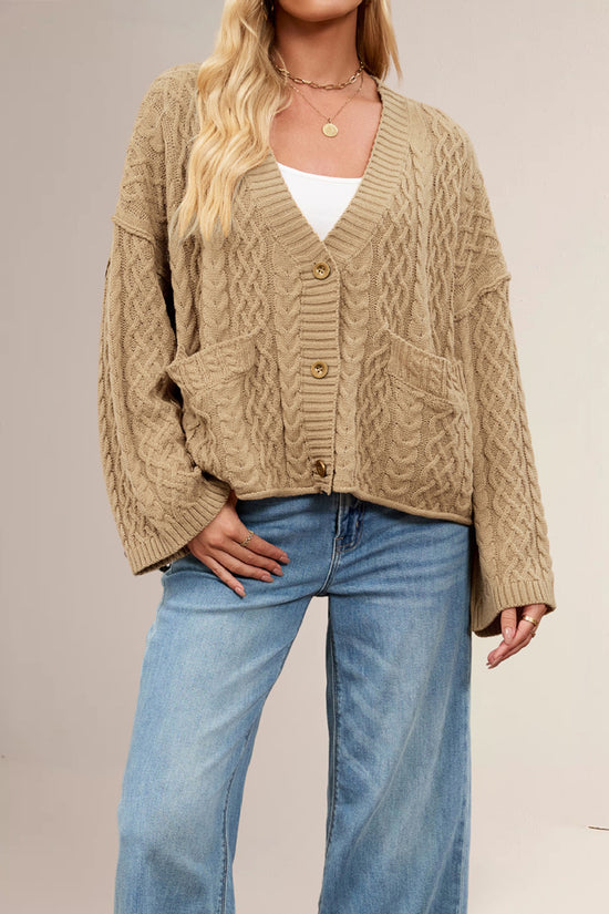 Cable Knit Buttoned Cardigan