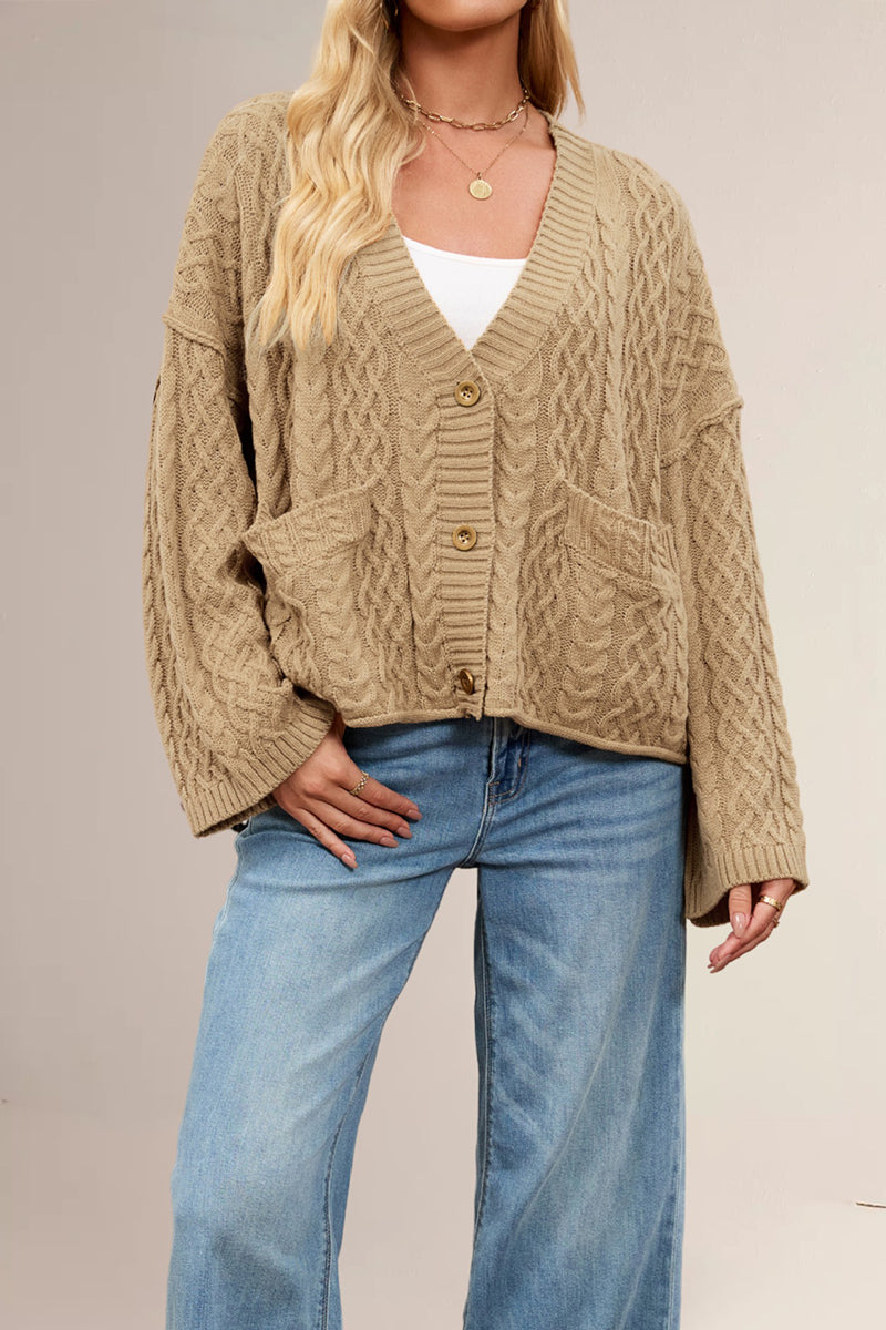 Cable Knit Buttoned Cardigan