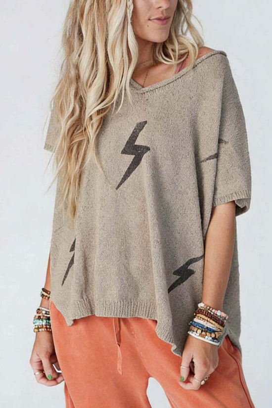 Lightning Bolt Short Sleeve Sweater