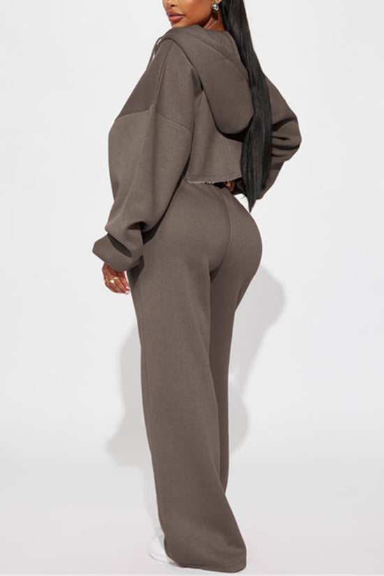 Sporty Zip Hoodie and Jogger Set