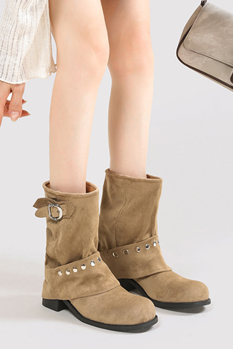 Chic Buckle Ankle Boots
