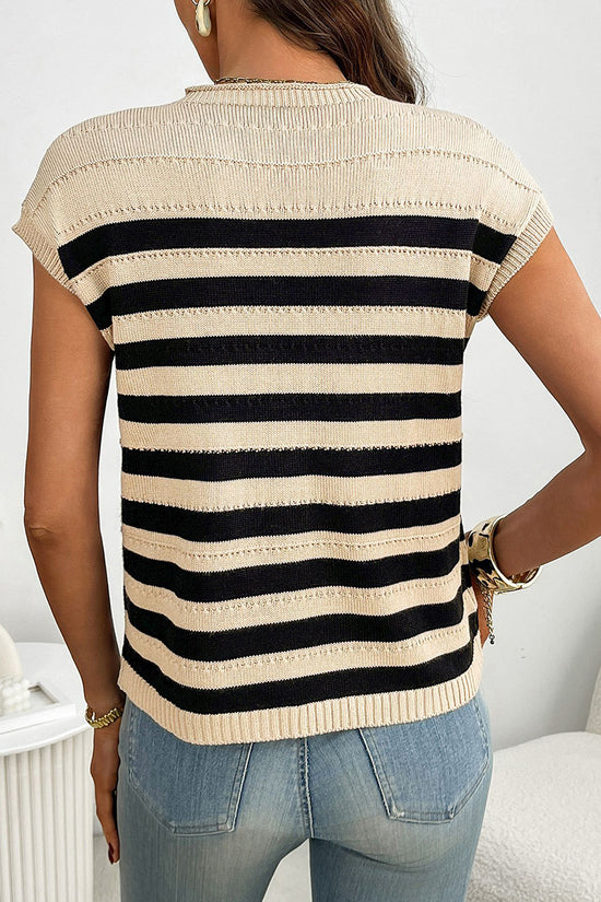 Striped Sleeveless Sweater Vest