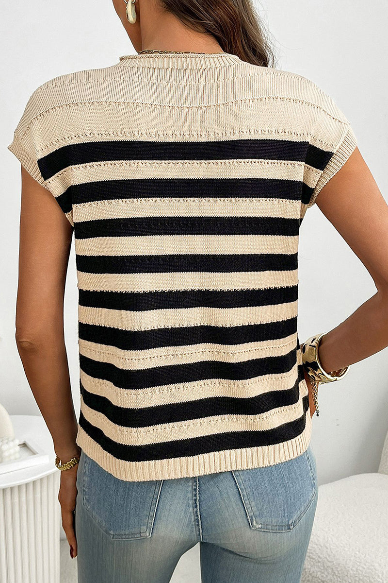 Striped Sleeveless Sweater Vest