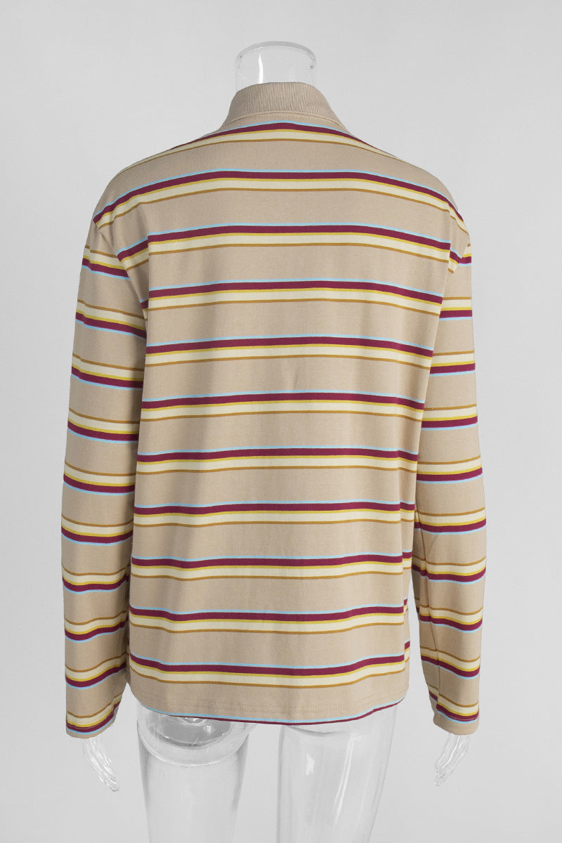 Striped Collared Long Sleeve Shirt