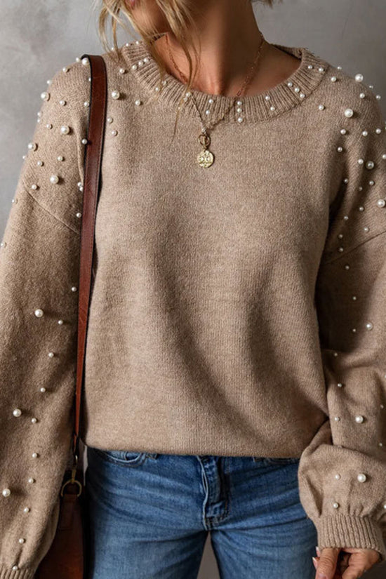 Elegant Pearl Embellished Sweater