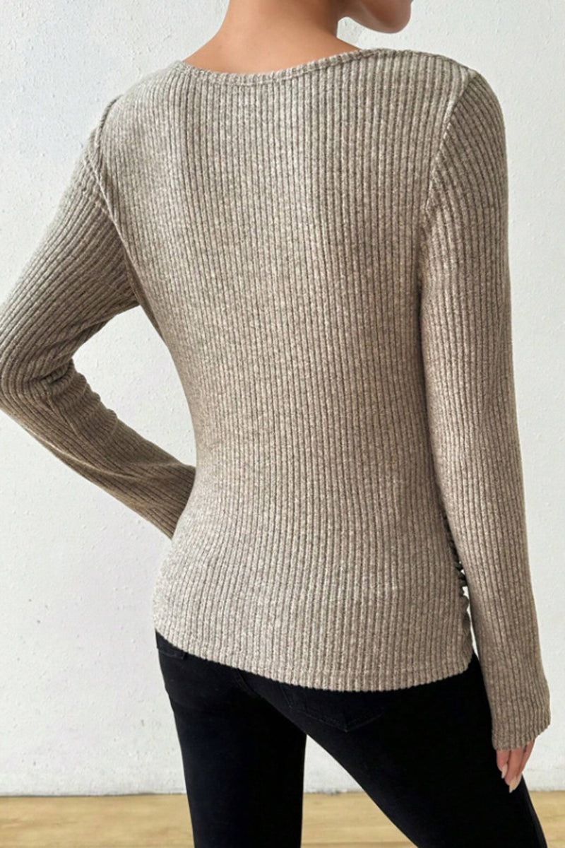 Ribbed Long Sleeve Bodycon Sweater