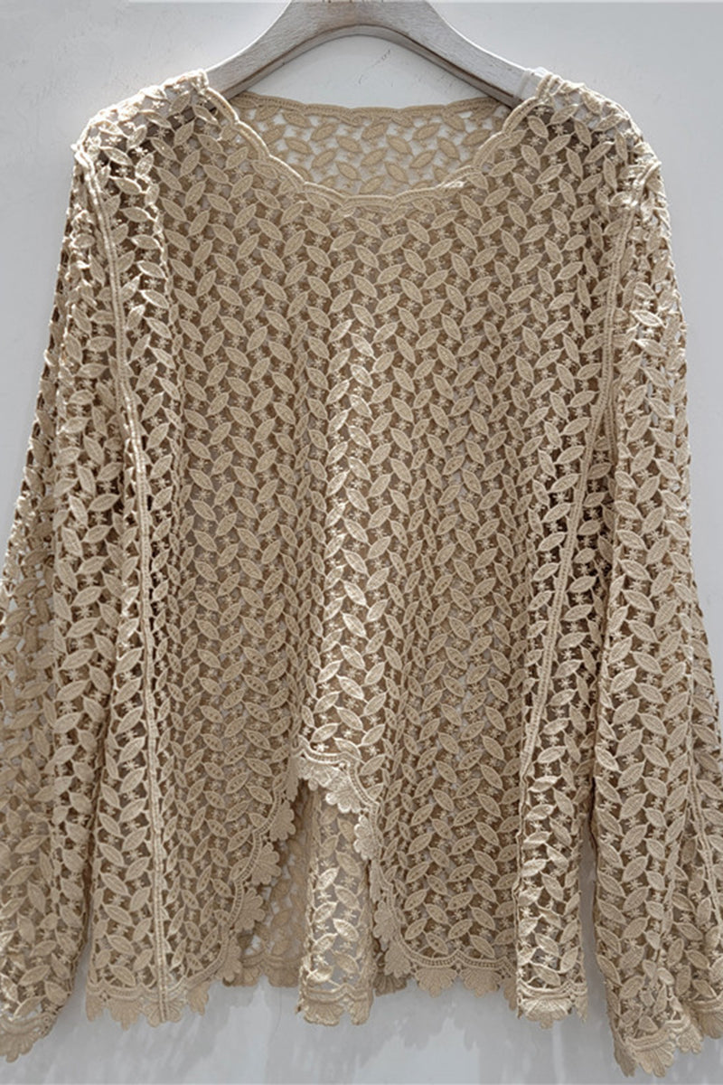 Elegant Patterned Openwork Top