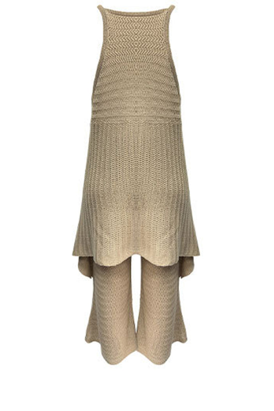 Asymmetric Hem Pants Set