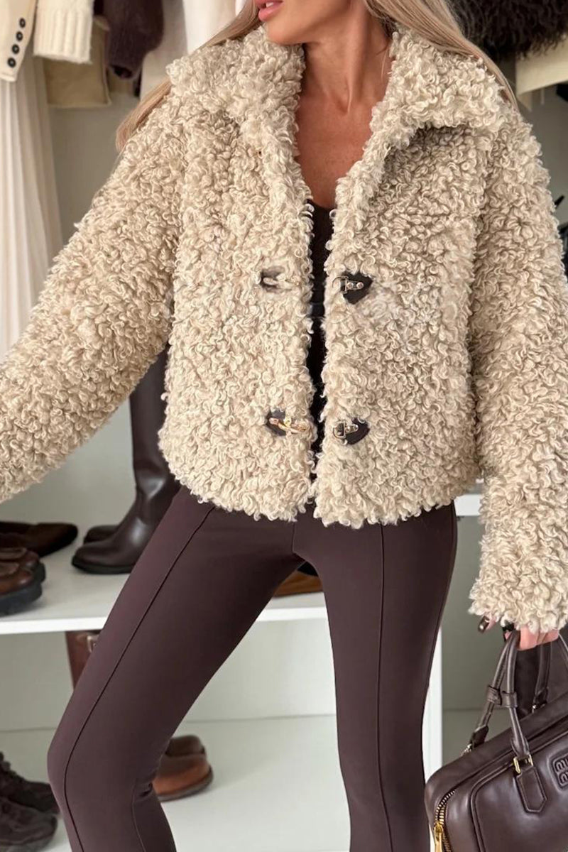 Cozy Textured Button-Up Coat