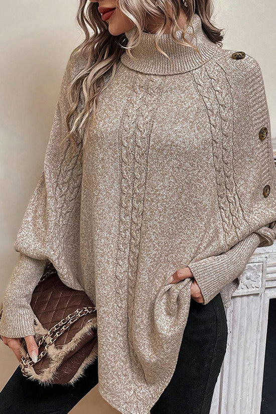 Cozy Cable Knit Buttoned Shrug
