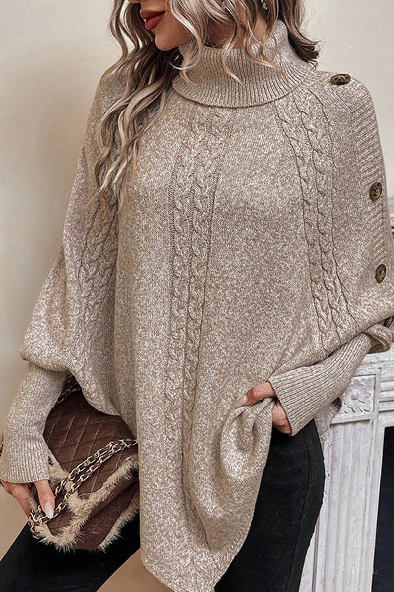 Cozy Cable Knit Buttoned Shrug