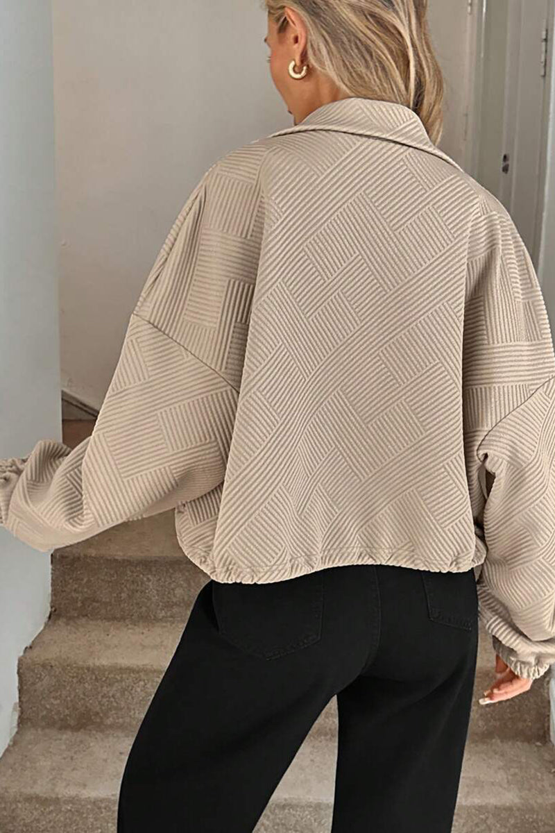 Chic Textured Zip-Up Jacket