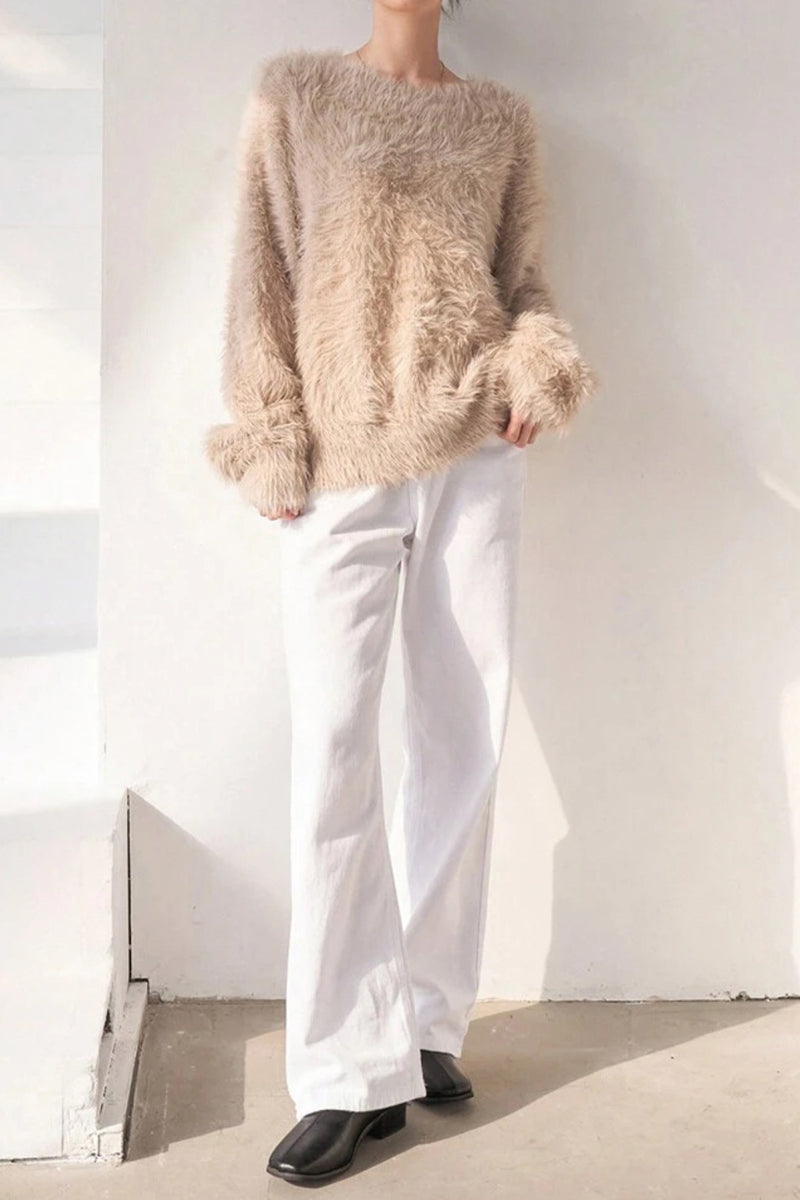 Fuzzy Long Sleeve Cozy Sweater