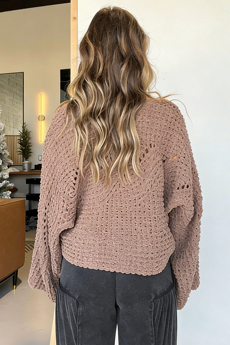 Oversized Knit Pullover with Flared Sleeves
