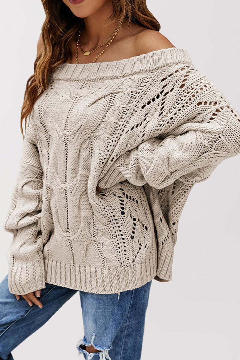 Off-Shoulder Oversized Knit Sweater