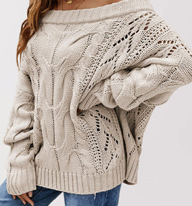 Off-Shoulder Oversized Knit Sweater