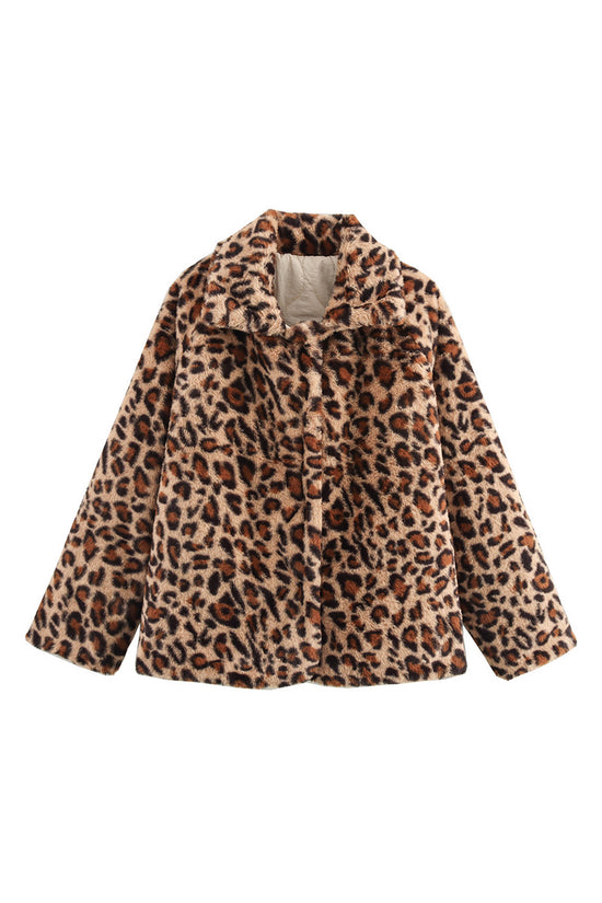 Quilted Leopard Trim Jacket